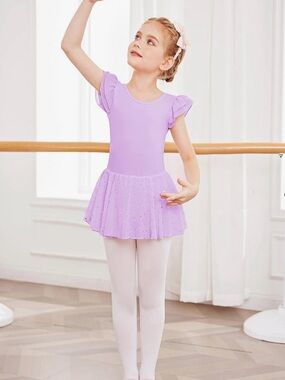 Girls' Lilac Dance Leotard with Sparkle Skirt